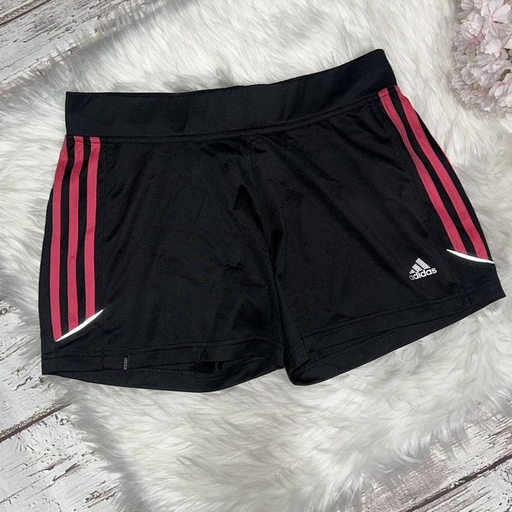 Adidas Pink and Black Athletic Shorts with Moisture-Wicking Fabric Size Medium - Picture 12 of 16